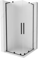 Mexen Velar L Дуо плъзгаща се душ кабина 80 x 80 см, мат, черна - 871-080-080-02-33-70