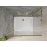 Mexen Omega плъзгаща се душ кабина 110 x 90 см, прозрачна, златна + корито Flat