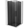 Mexen Velar L Duo плъзгаща се душ кабина 80 x 80 см, графит, черна - 871-080-080-02-43-70
