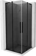Mexen Velar L Duo плъзгаща се душ кабина 90 x 90 см, графит, черна - 871-090-090-02-43-70