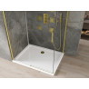 Mexen Omega разтегателна душ кабина 120 x 80 см, прозрачна, златна + корито Flat