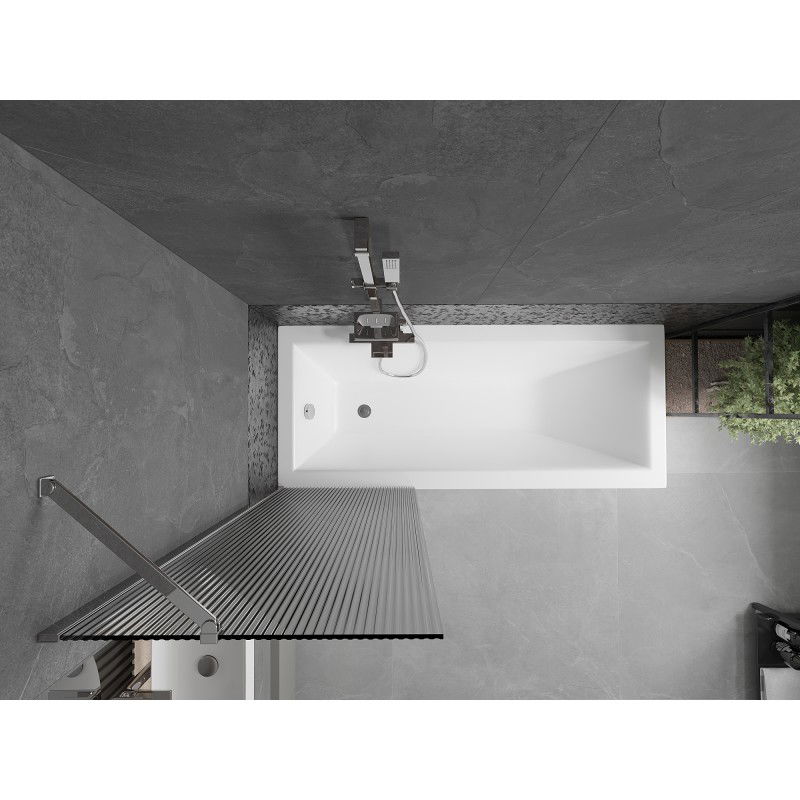 Mexen Next параван за вана с едно крило 60 x 150 cm, райета, хром - 895-060-000-00-09-01