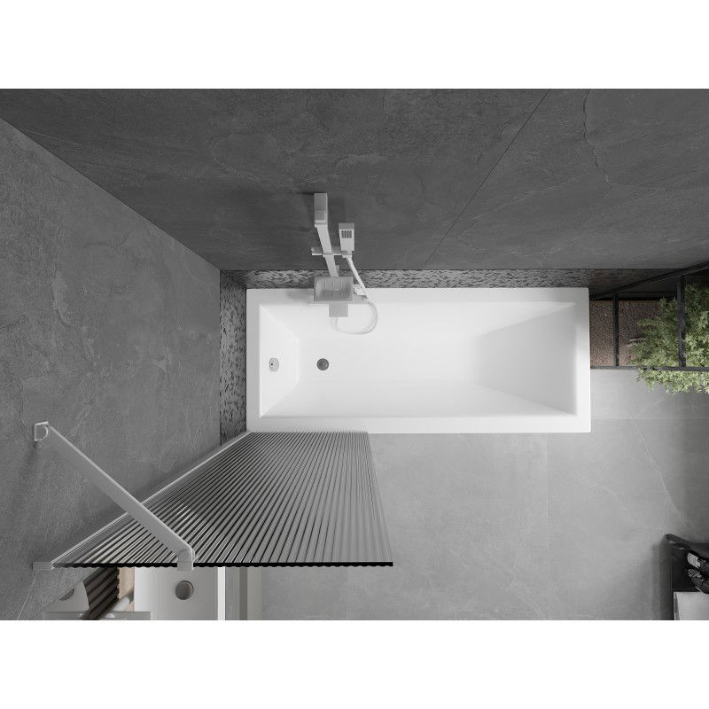 Mexen Next параван за вана с 1 крило 60 x 150 см, райета, бял - 895-060-000-00-09-20