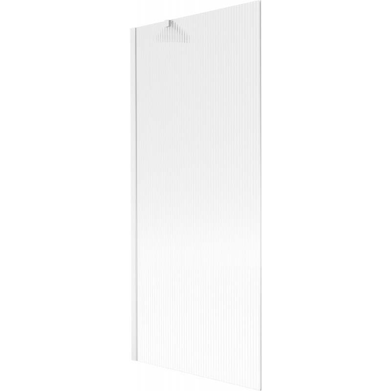 Mexen Next параван за вана с едно крило 80 x 150 cm, ребрист, бял - 895-080-000-00-09-20