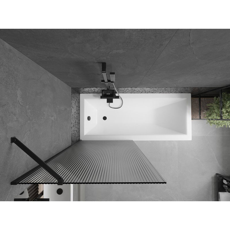 Mexen Next единичен душ параван 80 x 150 см, ивици, черен - 895-080-000-00-09-70