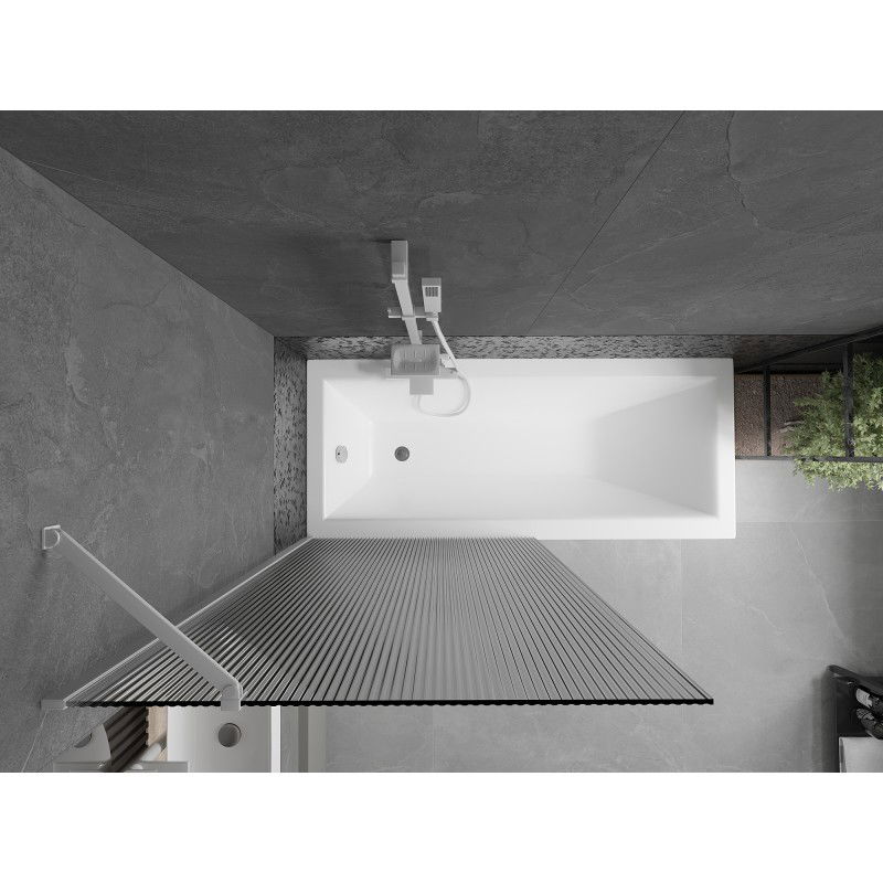 Mexen Next параван за вана с 1 крило 90 x 150 см, ивици, бял - 895-090-000-00-09-20