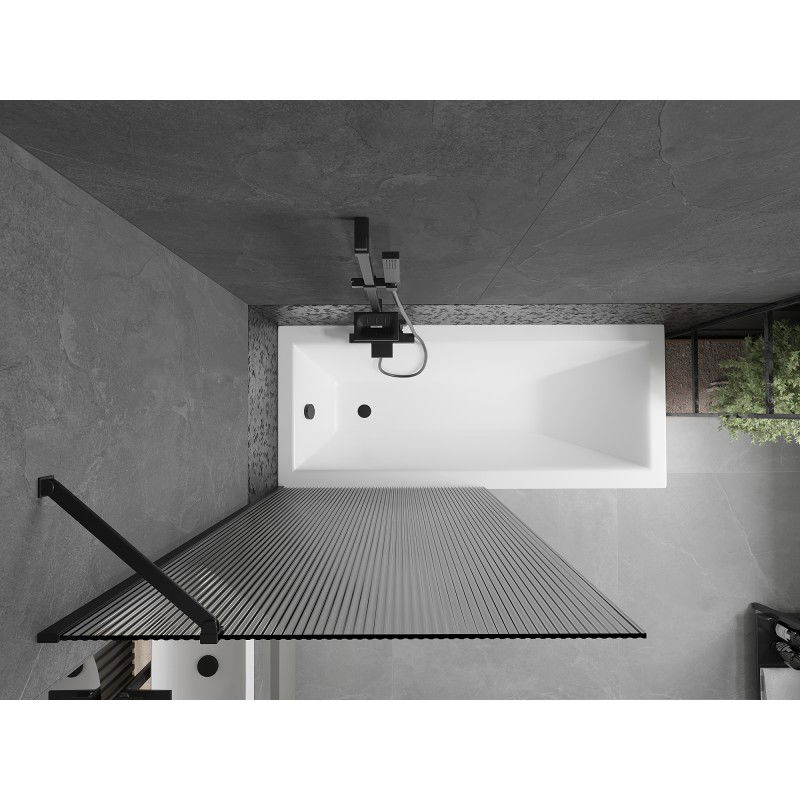 Mexen Next параван за вана еднокрилен 90 x 150 см, райета, черен - 895-090-000-00-09-70