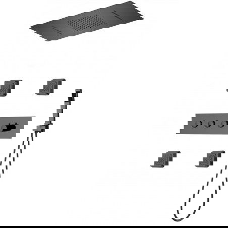 Mexen Soler вградена душ система, черна - 7601-04-70