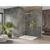 Mexen Omega плъзгаща се душ кабина 130 x 90 см, прозрачна, златна + плосък