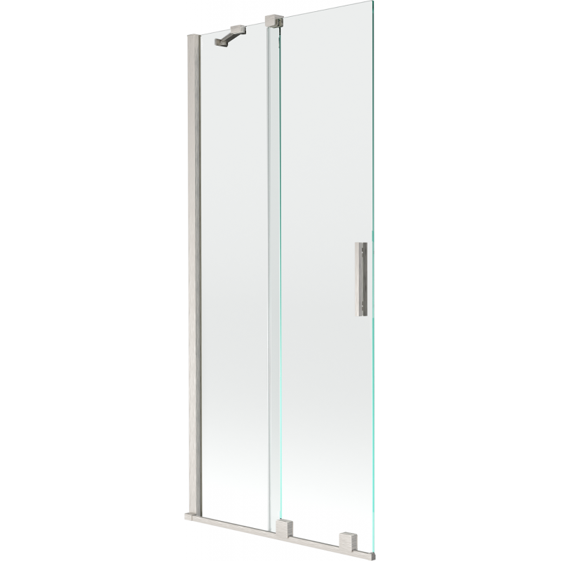Mexen Velar преграда за вана, двукрилен плъзгащ се, 80 x 150 см, прозрачна, четкан никел - 896-080-000-01-97