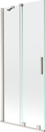Mexen Velar преграда за вана, двукрилен плъзгащ се, 80 x 150 см, прозрачна, четкан никел - 896-080-000-01-97