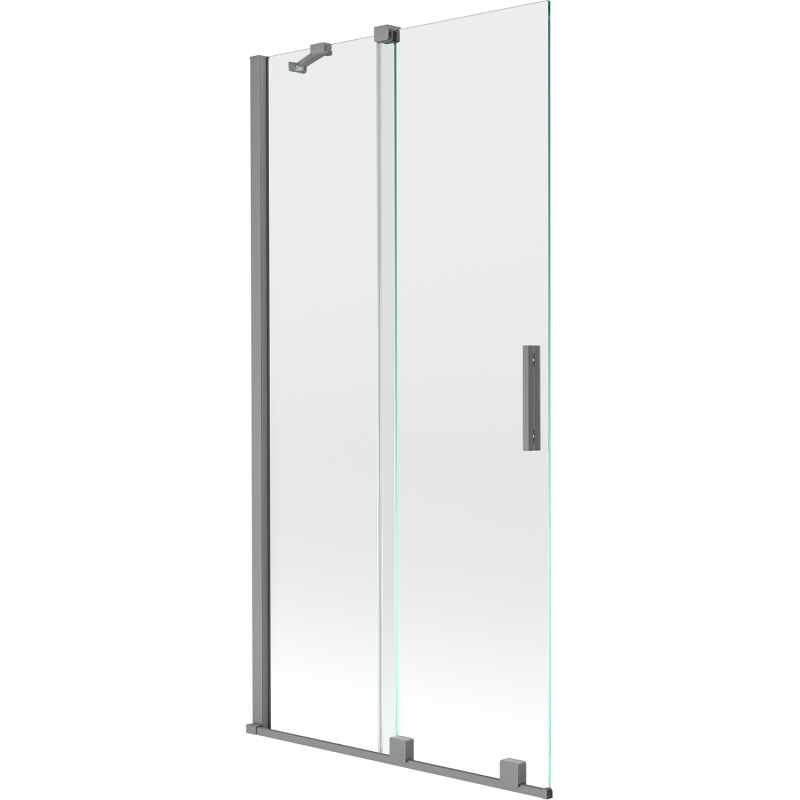 Mexen Velar 2-крилен плъзгащ параван за вана 90 x 150 см, прозрачен, метален сив - 896-090-000-01-95