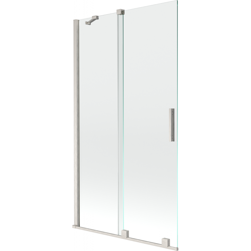 Mexen Velar двукрилен плъзгащ се параван за вана 100 x 150 cm, прозрачен, четкан никел - 896-100-000-01-97