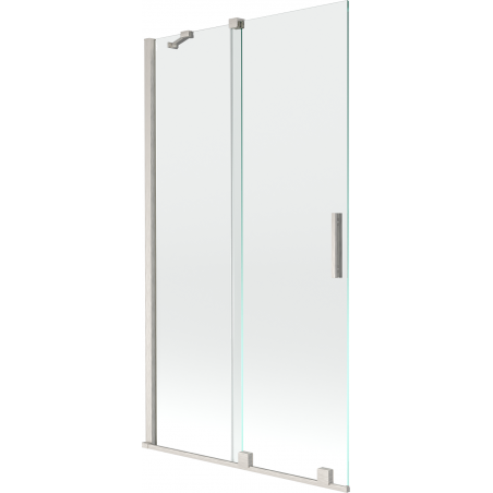Mexen Velar двукрилен плъзгащ се параван за вана 100 x 150 cm, прозрачен, четкан никел - 896-100-000-01-97