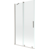 Mexen Velar двукрилен плъзгащ се параван за вана 100 x 150 cm, прозрачен, четкан никел - 896-100-000-01-97