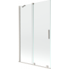 Mexen Velar двукрилен плъзгащ се параван за вана 110 x 150 см, прозрачен, четкан никел - 896-110-000-01-97