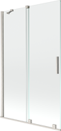 Mexen Velar двукрилен плъзгащ се параван за вана 110 x 150 см, прозрачен, четкан никел - 896-110-000-01-97