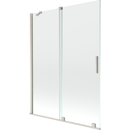 Mexen Velar преграда за вана, 2-крилно плъзгане 130 x 150 см, прозрачно, четкан никел - 896-130-000-01-97
