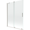 Mexen Velar преграда за вана, 2-крилно плъзгане 130 x 150 см, прозрачно, четкан никел - 896-130-000-01-97