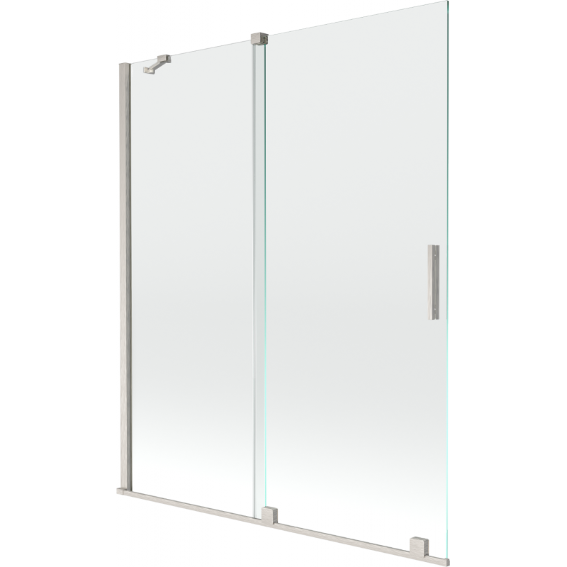 Mexen Velar двукрилен плъзгащ се параван за душ 140 x 150 см, прозрачен, четкан никел - 896-140-000-01-97