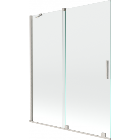 Mexen Velar двукрилен плъзгащ се параван за душ 140 x 150 см, прозрачен, четкан никел - 896-140-000-01-97