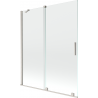 Mexen Velar двукрилен плъзгащ се параван за душ 140 x 150 см, прозрачен, четкан никел - 896-140-000-01-97