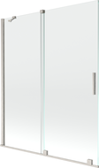 Mexen Velar двукрилен плъзгащ се параван за душ 140 x 150 см, прозрачен, четкан никел - 896-140-000-01-97