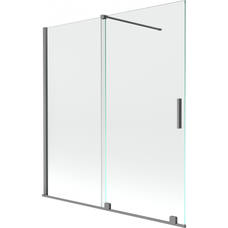 Mexen Velar двукрилен плъзгащ се параван за вана 150 x 150 см, прозрачен, тъмен метал - 896-150-000-01-95