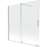 Mexen Velar двукрилен разтегателен параван за вана 160 x 150 cm, прозрачен, четкан никел - 896-160-000-01-97