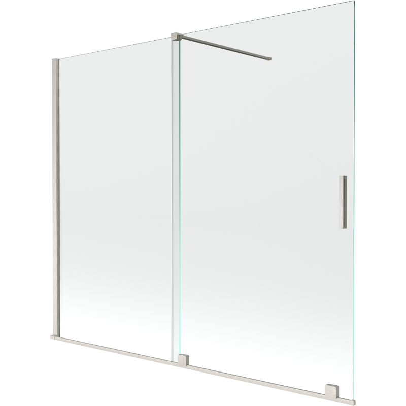 Mexen Velar двукрилен плъзгащ се параван за баня 180 x 150 см, прозрачен, четкан