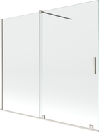 Mexen Velar двукрилен плъзгащ се параван за баня 180 x 150 см, прозрачен, четкан