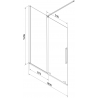 Mexen Velar двукрилен разтегаем параван за вана 180 x 150 cm, прозрачен, матов никел - 896-180-000-01-97