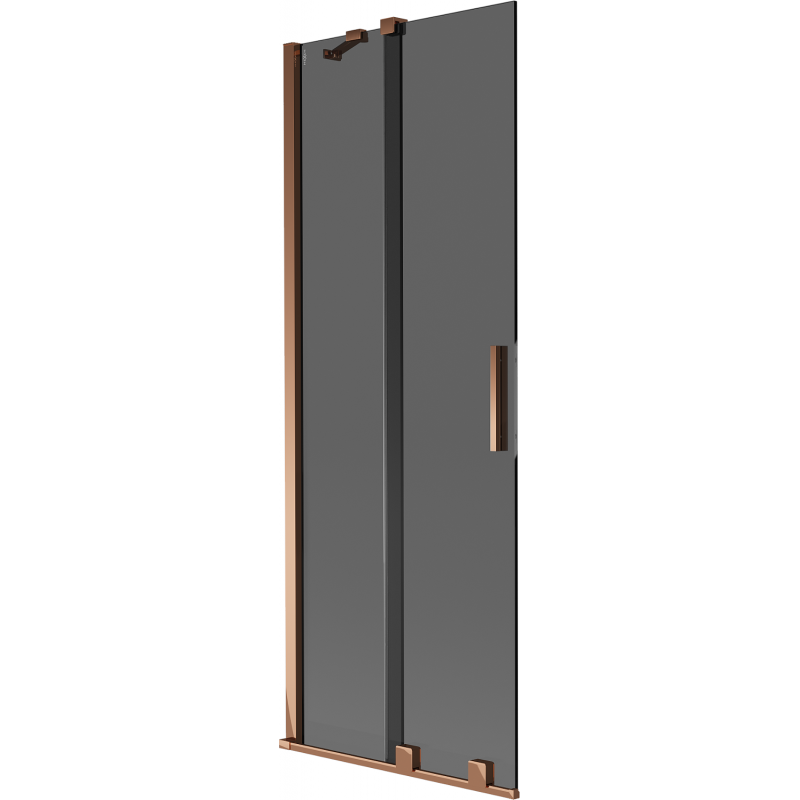 Mexen Velar двукрилен плъзгащ се параван за вана 70 x 150 cm, графит, розово злато - 896-070-000-41-60