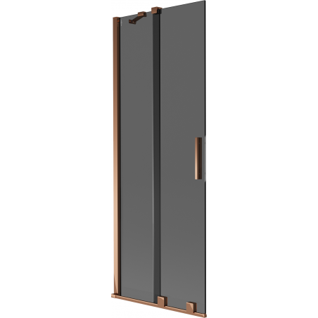 Mexen Velar двукрилен плъзгащ се параван за вана 70 x 150 cm, графит, розово злато - 896-070-000-41-60