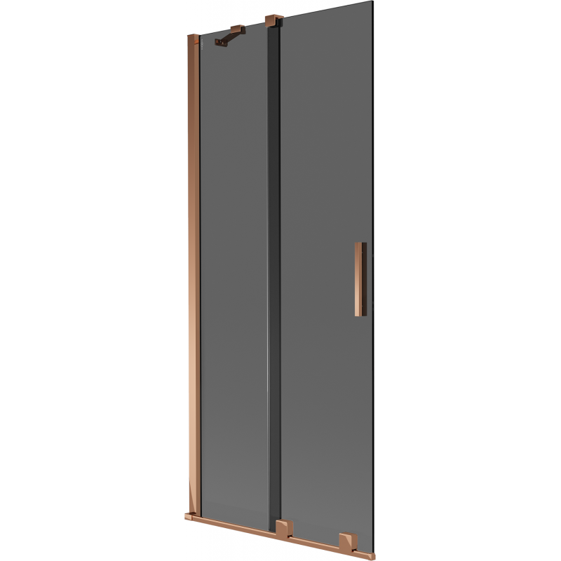 Mexen Velar двукрилен плъзгащ екран за вана 80 x 150 cm, графит, розово злато - 896-080-000-41-60