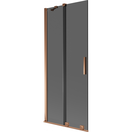 Mexen Velar двукрилен плъзгащ се параван за баня 80 x 150 см, графит, розово злато - 896-080-000-41-60