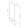 Mexen Velar двукрилен плъзгащ параван за вана 85 x 150 cm, графит, хром - 896-085-000-41-01