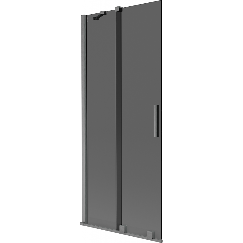 Mexen Velar двукрилен плъзгащ душ панел 85 x 150 см, графитен, четка Gun gray - 896-085-000-41-66