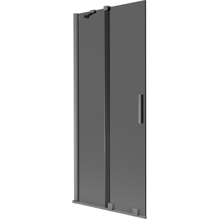 Mexen Velar двукрилен плъзгащ душ панел 85 x 150 см, графитен, четка Gun gray - 896-085-000-41-66