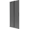 Mexen Velar двукрилен плъзгащ душ панел 85 x 150 см, графитен, четка Gun gray - 896-085-000-41-66