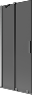 Mexen Velar двукрилен плъзгащ душ панел 85 x 150 см, графитен, четка Gun gray - 896-085-000-41-66