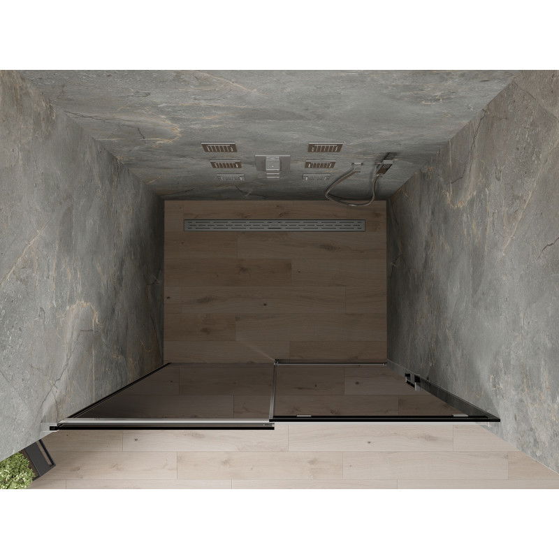 Mexen Omega плъзгаща врата за душ 150 см, графит, хром - 825-150-000-01-40