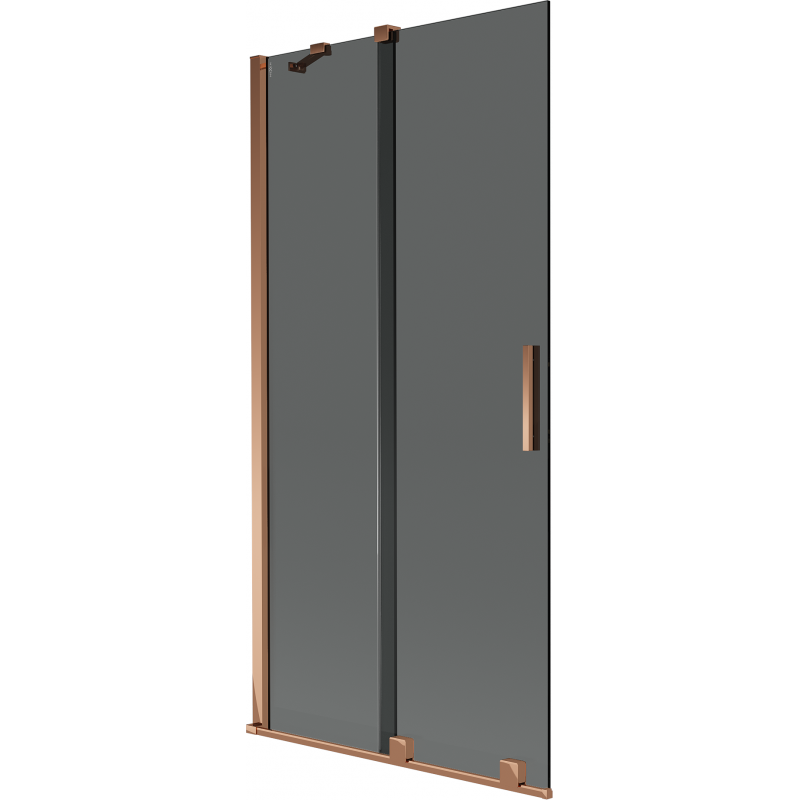 Mexen Velar параван за вана с 2 крила, плъзгащ се, 90 x 150 см, графит и розово злато - 896-090-000-41-60