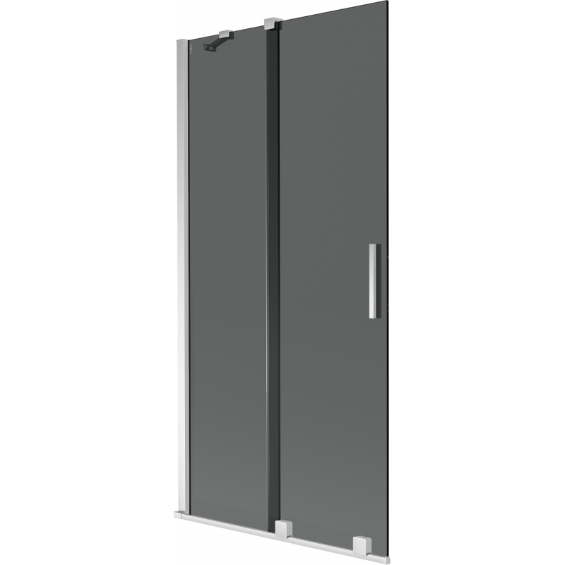 Двуцветен плъзгащ параван за вана Mexen Velar 95 x 150 cm, графит, хром - 896-095-000-41-01