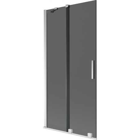 Двуцветен плъзгащ параван за вана Mexen Velar 95 x 150 cm, графит, хром - 896-095-000-41-01