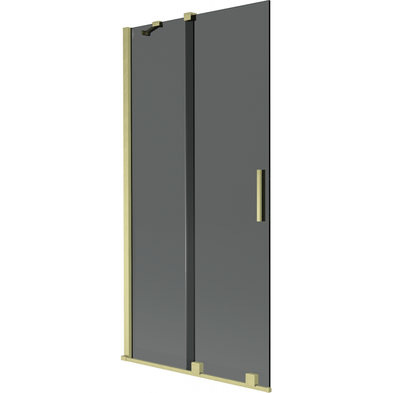 Mexen Velar сгъваем параван за вана с 2 крила 95 x 150 cm, графит, златисто матов - 896-095-000-41-55