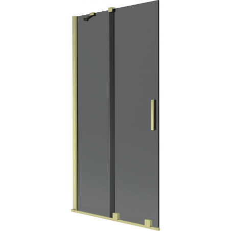 Mexen Velar сгъваем параван за вана с 2 крила 95 x 150 cm, графит, златисто матов - 896-095-000-41-55