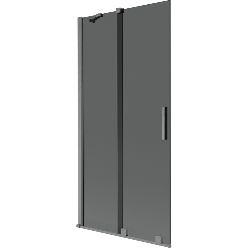Mexen Velar двукрилен плъзгащ се наваден параван 95 x 150 cm, графит, четкано gun gray - 896-095-000-41-66