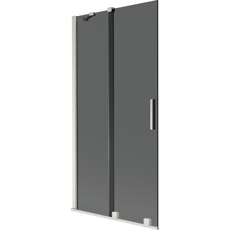 Mexen Velar двукрилен, плъзгащ се екран за вана 95 x 150 cm, графит, четкан никел - 896-095-000-41-97