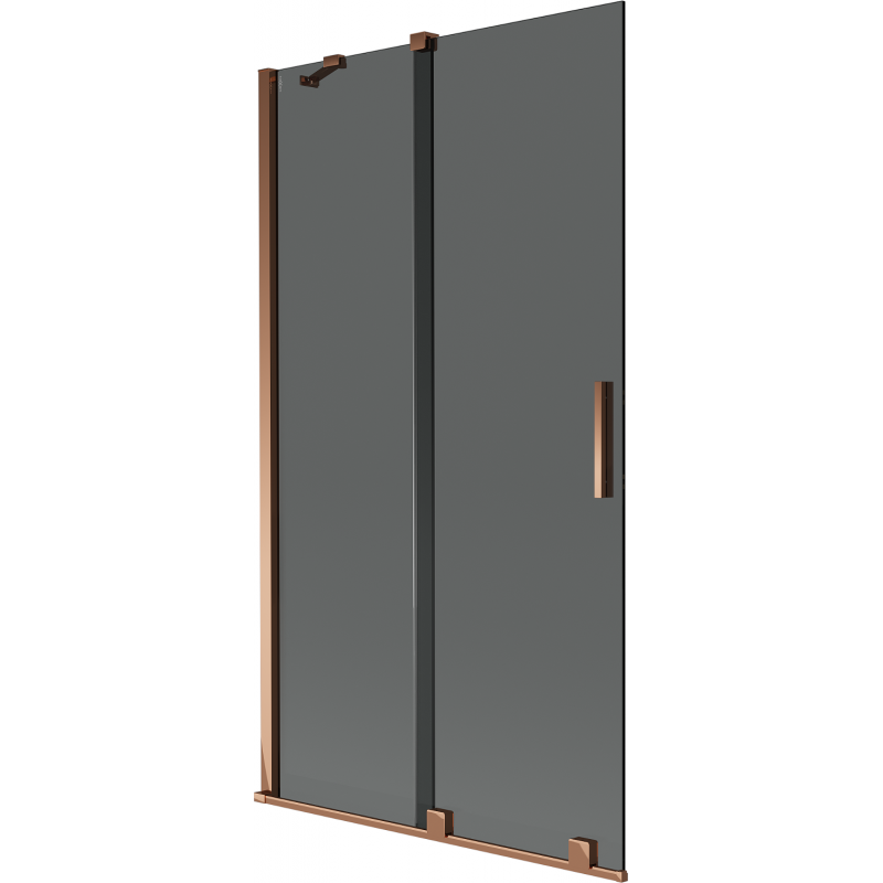Mexen Velar преграда за вана 2-крилна плъзгаща се 100 x 150 см, графит, розово злато - 896-100-000-41-60